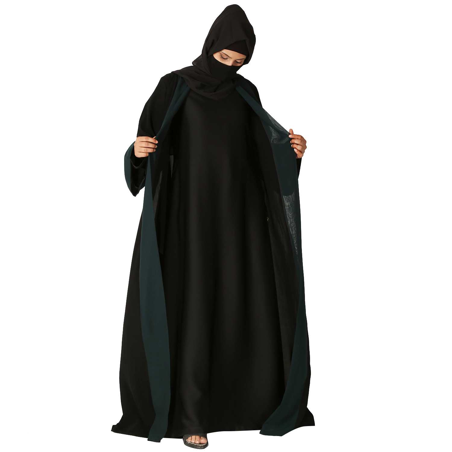 Abaya With Open Shrug | Hijab included. | idara.com | India's leading ...